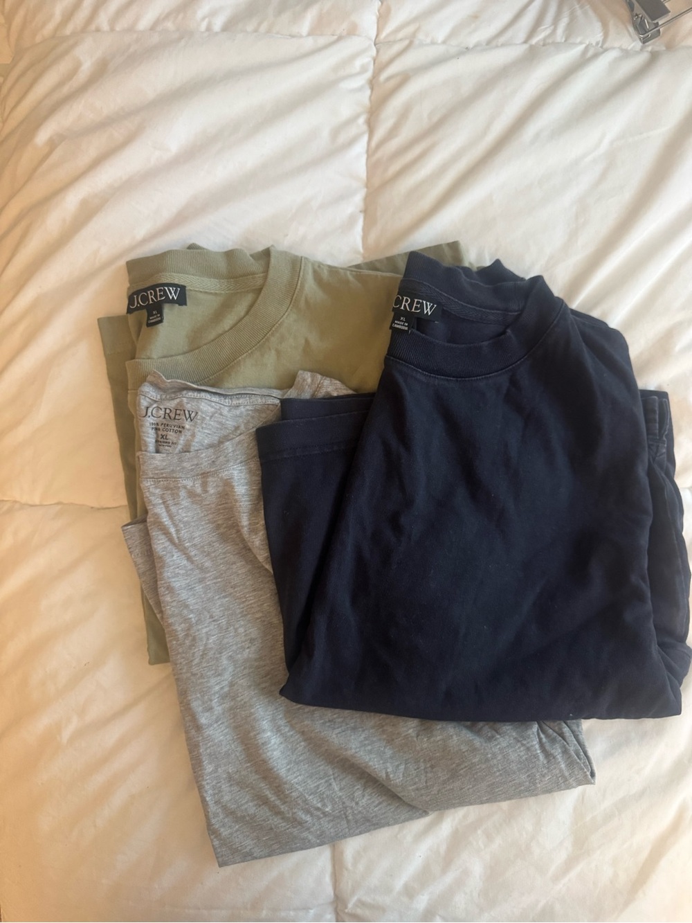J. Crew Pack of women’s tees - black, Olive, Gray (3-Pack)